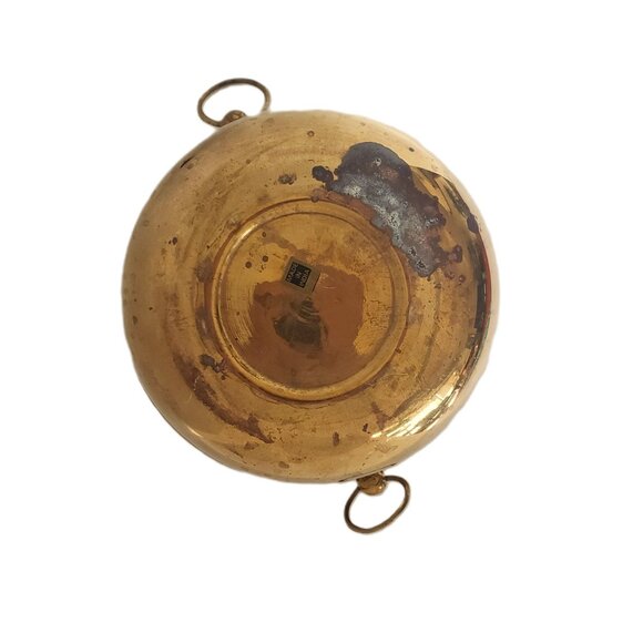 Vintage Solid Brass Planter Cache Pot Pierced Hearts Design 3.5”” H x 6” W - Picture 6 of 7